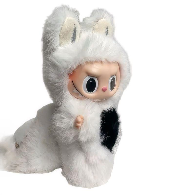 Labubu White Handmade Baby Doll – Plush Bag Charm 17cm
